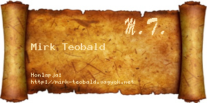 Mirk Teobald névjegykártya